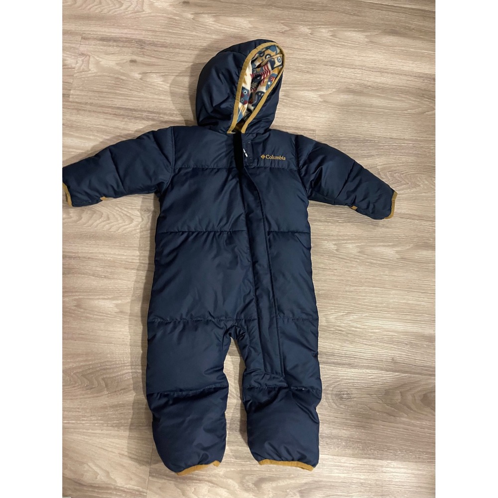 Columbia Baby Snowsuit Feather Filled Down Winter Puffer 12-18 months fleece